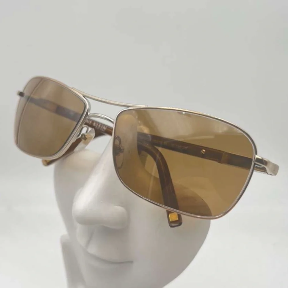 Anne Klein Brown Tan Aviator Sunglasses Frames AK4124 - Picture 3 of 6